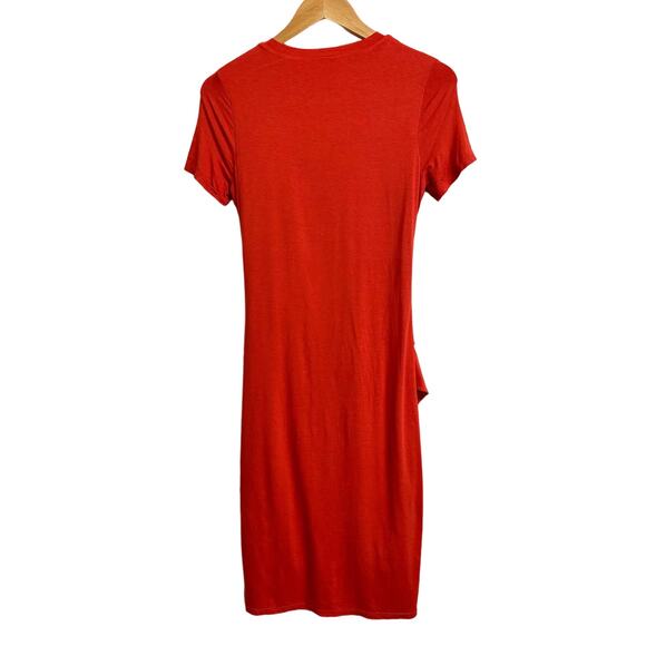 Three Dots women's orange Tie Front T-Shirt pullover Jersey Dress size Small NEW - Picture 6 of 6